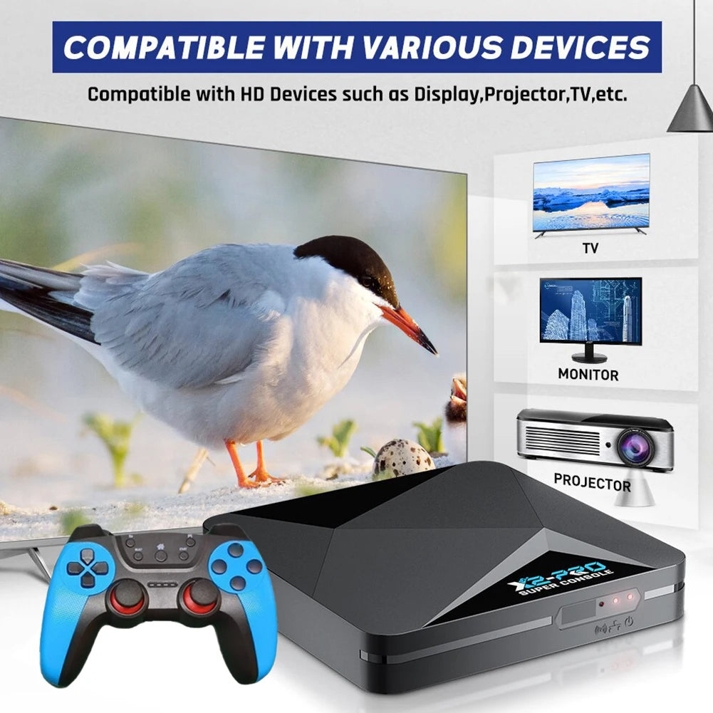 Super Console X2 Pro Game Box US/UK/EU/AU Retro Video Game Console TV Box 65000+ Video Games for Dc/Arcade/Mame/Sega for SATURN