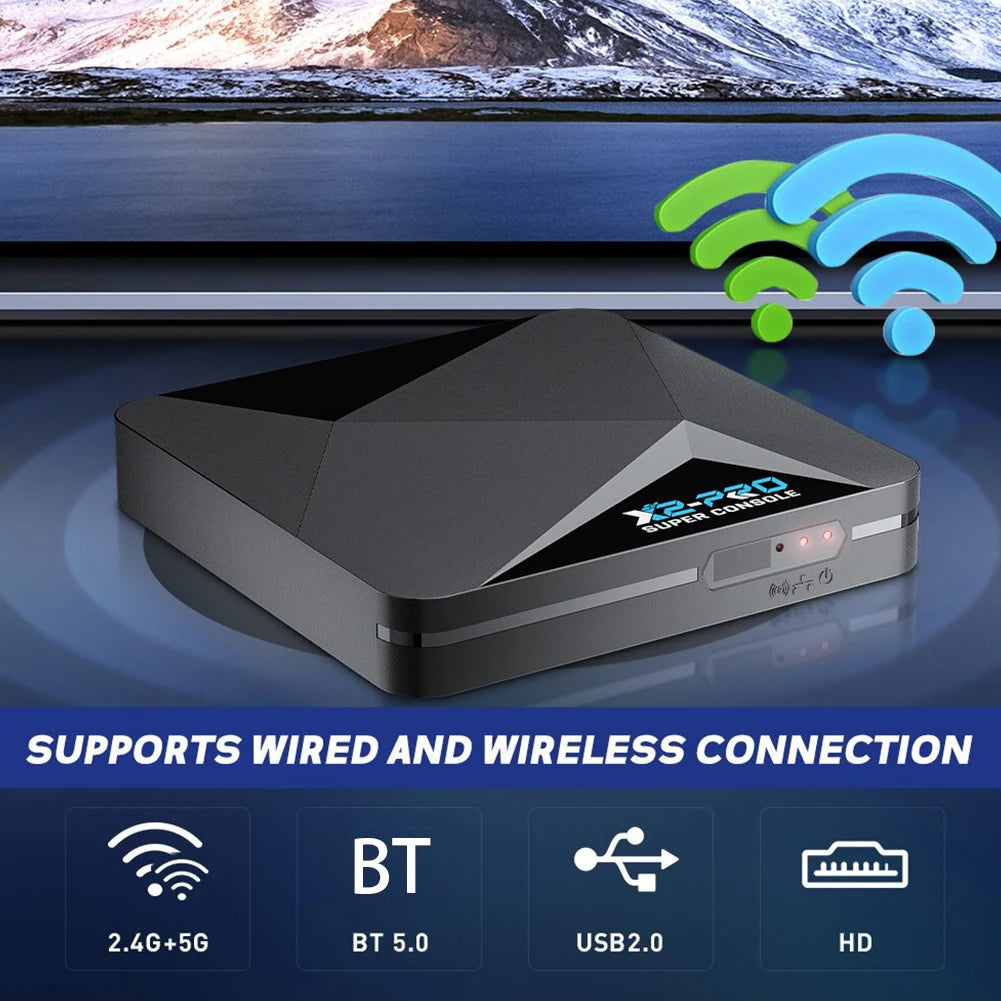 Super Console X2 Pro Game Box US/UK/EU/AU Retro Video Game Console TV Box 65000+ Video Games for Dc/Arcade/Mame/Sega for SATURN